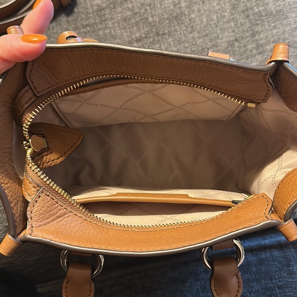 kris small pebbled leather satchel